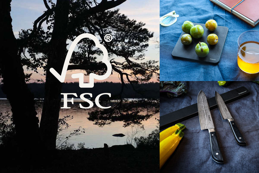 FSC®-Certified pakka wood and organic fiber.